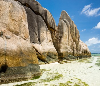 A Walk on a Beach in La Digue
