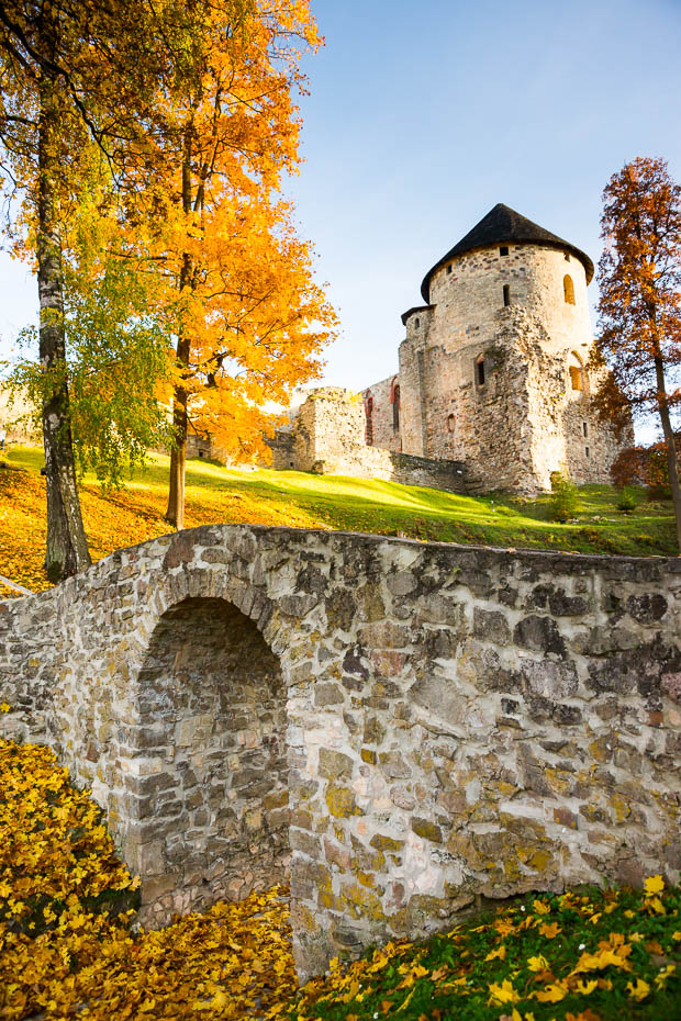 Cesis castle autumn foliage