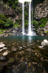 Sea side waterfall