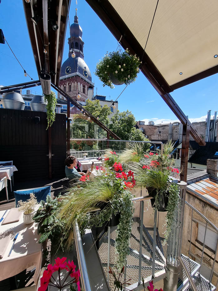 Le Dome restaurant rooftop terrace in Riga