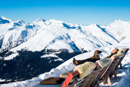 dogs skiing in Switzerland