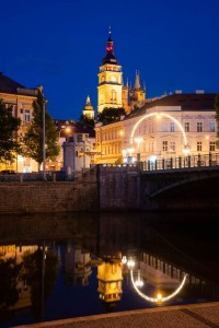 Hradec Kralove at night Czech Republic